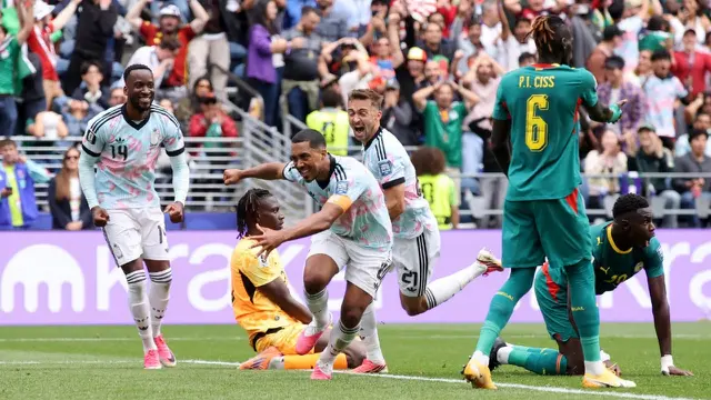Timnas Belgia bereaksi setelah mencetak gol kedua melawan Senegal di Stadion Seattle pada Kamis (2/7/2026). (AFP)
