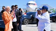 Presiden Prabowo Subianto bersama Perdana Menteri (PM) India Narendra Modi tiba di Bandara Internasional Yogyakarta, Kabupaten Kulon Progo, Daerah Istimewa Yogyakarta, pada Rabu, 8 Juli 2026. (Setpres)