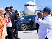 Presiden Prabowo Subianto bersama Perdana Menteri (PM) India Narendra Modi tiba di Bandara Internasional Yogyakarta, Kabupaten Kulon Progo, Daerah Istimewa Yogyakarta, pada Rabu, 8 Juli 2026. (Setpres)