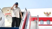 Presiden Prabowo Subianto bertolak dari Pangkalan TNI AU Halim Perdanakusuma, Jakarta menuju Provinsi Nusa Tenggara Barat (NTB) pada Jumat, 10 Juli 2026, untuk melakukan kunjungan kerja. (BPMI Setpres)