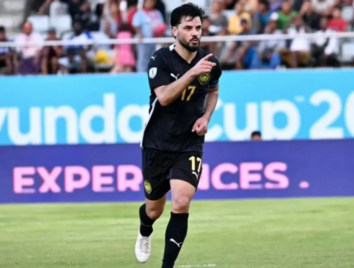 Pemain Timnas Malaysia Paulo Josue merayakan gol atas Myanmar di laga pertama Grup B Piala AFF 2026 di Stadion Thuwunna. Yangon, Sabtu (25/7/2026). (aseanutdfc.com)