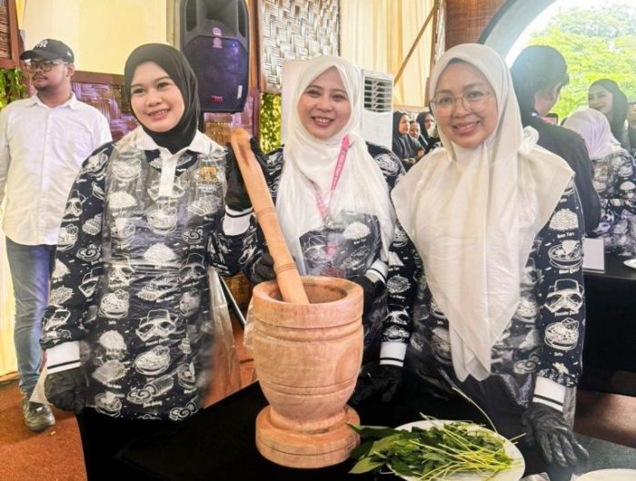 Daun Ubi Tumbuk dan Sayur Tuttu, Melinda Aksa Temukan Harmoni Rasa Sumut-Sulsel di APEKSI 2026