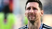 Reaksi Kapten Argentina Lionel Messi usai final Piala Dunia 2026. (AFP)