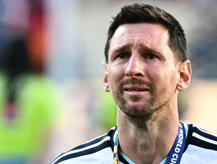 Reaksi Kapten Argentina Lionel Messi usai final Piala Dunia 2026. (AFP)