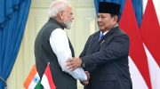 Presiden Republik Indonesia Prabowo Subianto dan Perdana Menteri India Narendra Modi menyaksikan secara langsung penandatanganan dan pengumuman sejumlah nota kesepakatan (MoU) strategis antara Indonesia dan India. (Setkab)