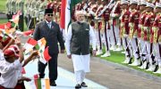 Presiden Republik Indonesia, Prabowo Subianto secara resmi menyambut kedatangan Perdana Menteri (PM) India, Narendra Modi dalam rangka kunjungan kenegaraan di Istana Merdeka, Jakarta, pada Selasa, 7 Juli 2026. (Setpres)