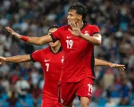 Pemain Timnas Singapura, Ilhan Fandi mencetak gol kemenangan atas Kamboja pada laga pertama Grup A Piala AFF 2026 di Stadion Phnom Penh, Jumat (25/7/2026). (aseanutdfc.com)