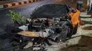 Penampakan McLaren usai kecelakaan di Jalan Sukoharjo-Solo pada Rabu (8/7/2026) dini hari. (Dok. Polres Sukoharjo)