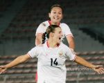 Timnas Putri Indonesia melakukan selebrasi usai membobol gawang Laos di Final AFF 2026. (Dok.ist)
